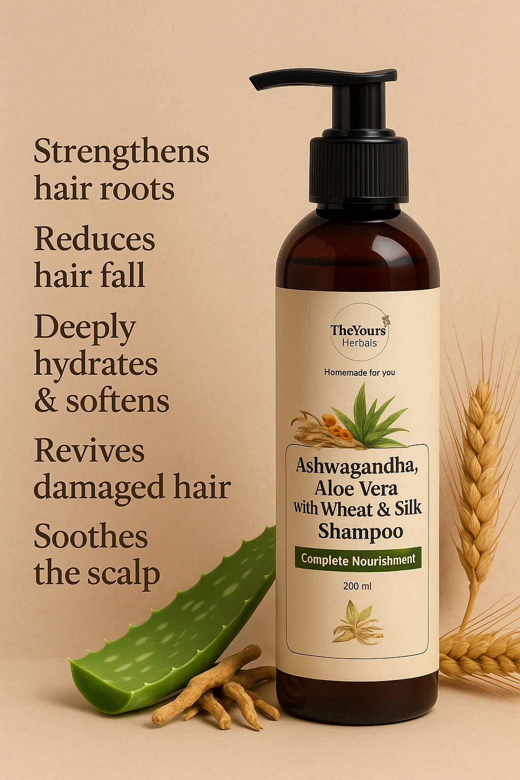Strong Hair Ashwagandha Aloe Vera Shampoo (200ml)